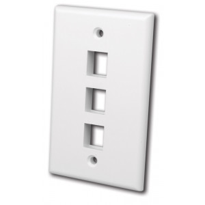 VANCO Quickport Wall Plate 3-Port White