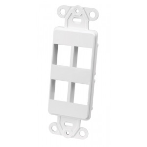 VANCO Quickport Decora Plate 4-Port White