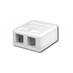 VANCO Surface-Mount Quickport Box 2-Port White