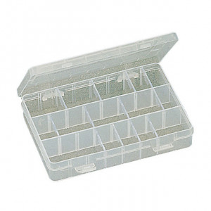 ECLIPSE Plastic Box with Dividers 8"x5.25"x1.5"