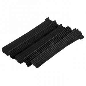 Eclipse Hook & Loop Cable Ties 8" Black 25 pack