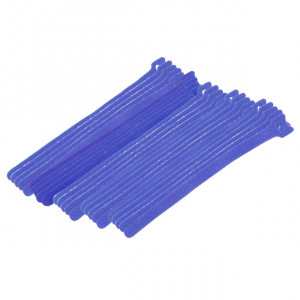 Eclipse Hook & Loop Cable Ties 8" Blue 25 pack