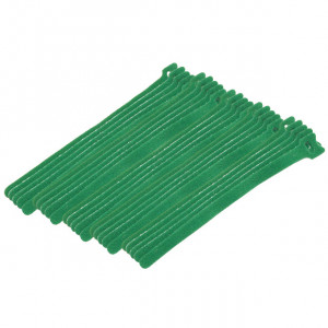 Eclipse Hook & Loop Cable Ties 8" Green 25 pack