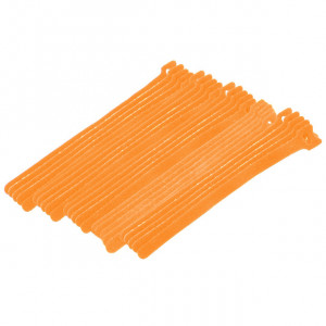 Eclipse Hook & Loop Cable Ties 8" Orange 25 pack