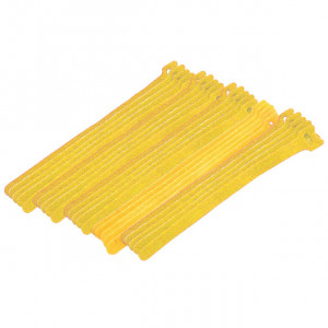 Eclipse Hook & Loop Cable Ties 8" Yellow 25 pack