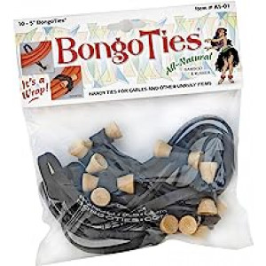 BONGO TIES Original Black Rubber 10pk