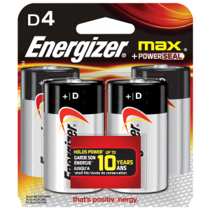 ENERGIZER Alkaline Max D Battery 4pk