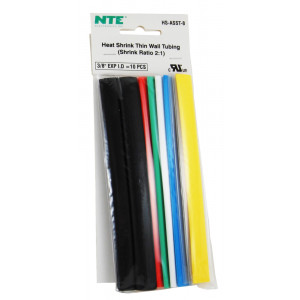NTE Thin Wall Heat Shrink 3/8" Multi Color 10pk