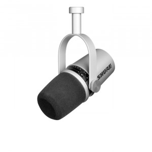 SHURE Podcast Microphone USB and XLR connections Silver