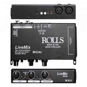 ROLLS Live Mix 2 Channel Mic Mixer