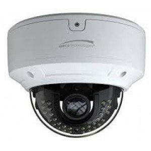 SPECO 4MP H.265 AI IP Dome Camera, IR, 2.8-12mm motorized lens, Included Junc Box, White Housing, ND