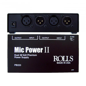 ROLLS 2 Channel Phantom Power Adapter for Microphones