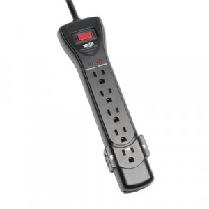 TRIPPLITE 7-Outlet Surge Protector, 7-ft. Cord, Black Housing