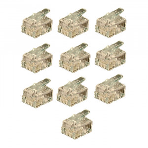 PHILMORE 6 Conductor Modular Plug for Flat Cable - 10 pack