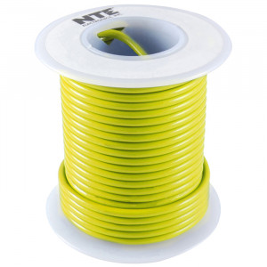 NTE Hook-up Wire 18 AWG Stranded 25ft Yelllow