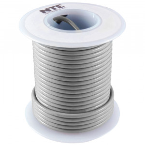 NTE Hook-up Wire 18 AWG Stranded 100ft Gray
