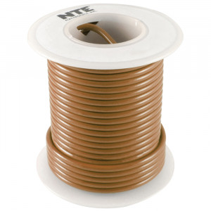 NTE Hook-up Wire 20 AWG Stranded 25ft Brown