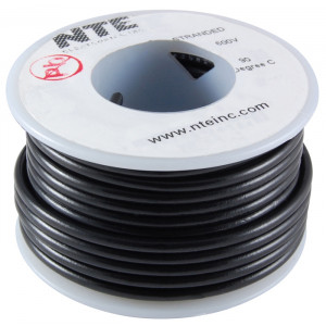 NTE Hook-up Wire 22 AWG Stranded 25ft Black