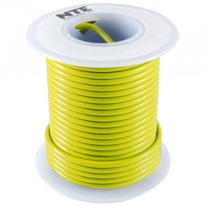 NTE Hook-up Wire 22 AWG Solid 100ft Yellow