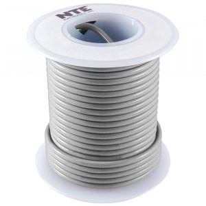 NTE Hook-up Wire 26 AWG Solid 25ft Gray