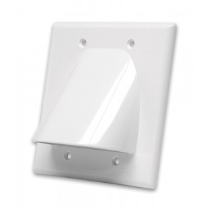 VANCO White Dual Gang Bulk Cable Wall Plate