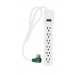 GO GREEN 6-Outlet Surge Protector 90 Joules 2.5ft cord White