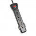 TRIPPLITE 7-Outlet Surge Protector, 7-ft. Cord, Black Housing